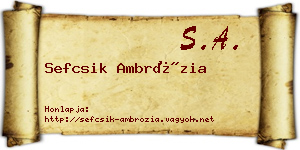 Sefcsik Ambrózia névjegykártya
